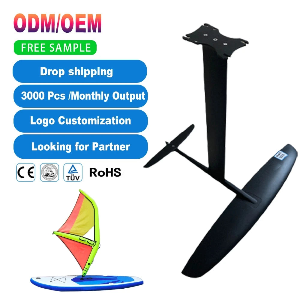 GY910 Custom Logo Aluminum Carbon Fuselage Universal Hydrofoil Surfboard 1218sqcm High Aspect SUP Hydrofoil Boarding Water