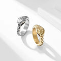18K Gold Plated Stainless Steel Snake Ring Men Women Serpent Punk Gothic Animal Biker Statement Ring Tarnish Free Jewelry