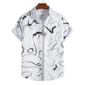 2026 New Men's Shirt Trend Fashion Loose Digital Print Casual Short Sleeve Shirt