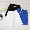 Ice Silk Quick Drying Mesh Quarter Pants Men's Summer Thin Shorts Elastic Waist Lace-up Breathable Sports Gym Summer Beach Pants