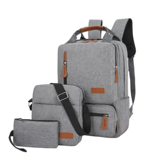 Portable Travel Bag Customized Backpack Male Student Schoolbag Travel Bag Three Piece Leisure Laptop Bag Wholesale