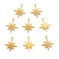 Gold Plating  316L Stainless Steel CZ Setting Moon Star Sun Flower Multi Design Pendant Charms for DIY Jewelry Making