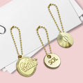Free Design Personalized Size Etched Engraved Custom Gold Chain Pendant Metal Bag Jewelry logo Tags