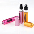 Conveniently Self-Pumped 5ml Mini Glass Perfume Bottle with Aluminum Collar Multi-Color Self-Filled Option