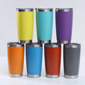20oz Cooler Tumblers in Bulk Stainless Steel Double Walled Custom Travel Coffee Tumbler Cups Mug Slider Lid Powder Coated