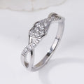 Fashionable Stainless Steel Cross Heart-shaped Ring with Diamonds Set Suitable for Wedding Anniversary Engagement Party Gifts