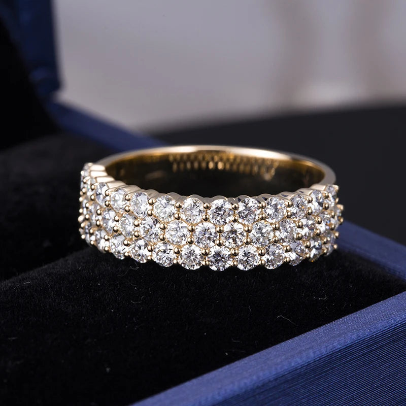 MSR-464 14k 18k Gold Fashion Jewelry Half Eternity Lab Grown Diamond Ring