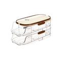 2-layer Automatic Scrolling Egg Rack Holder Kitchen Refrigerator Storage Box Double Layer Egg Basket Container Organizer