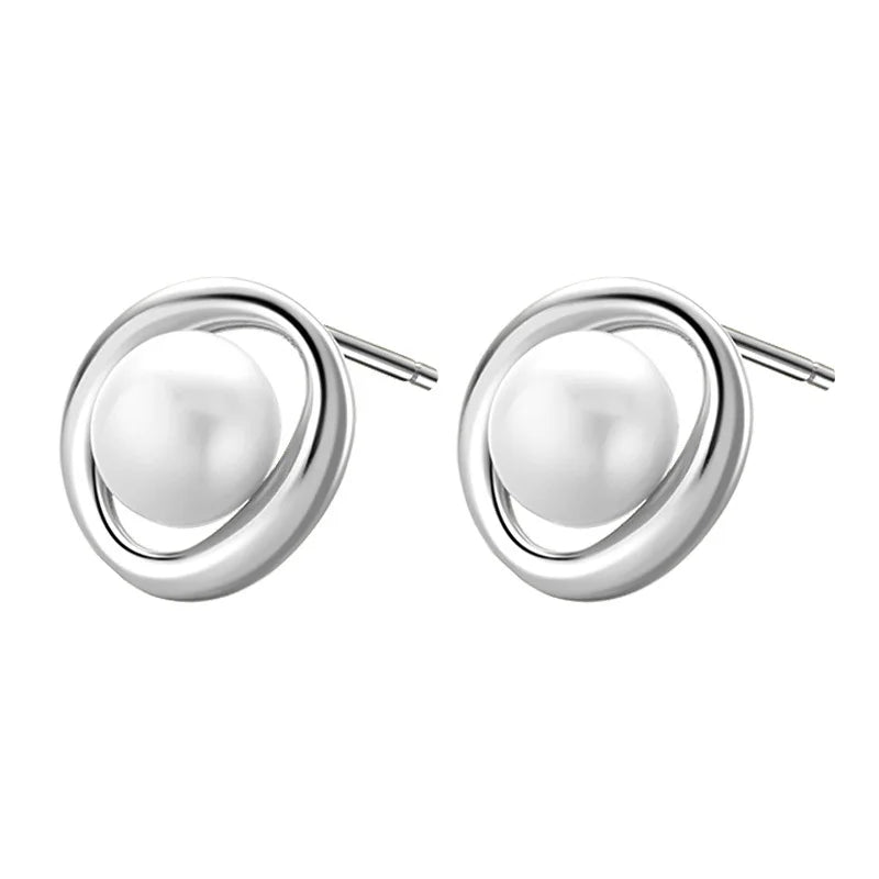 925 Sterling Silver Irregular Pearl Earrings