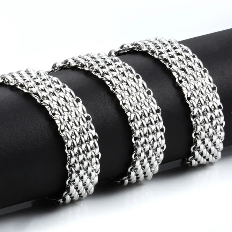 New Stainless Steel 7 Row Chain Ornament DIY Choker Necklace Bracelet Package Fashion Exquisite 9 Wide