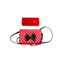 FAMA Wholesale PU Single Shoulder Bag for Girls and Women Red White Knot Style with Flap and Button Decoration