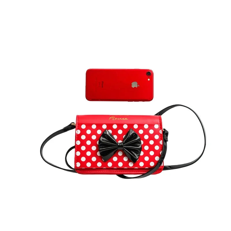 FAMA Wholesale PU Single Shoulder Bag for Girls and Women Red White Knot Style with Flap and Button Decoration