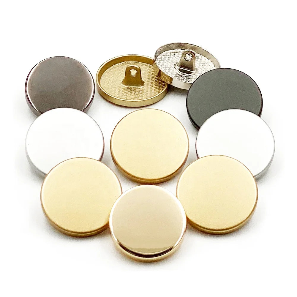Xinpeng Buttons Round Matt Gold Custom Flat Around Shank Metal Button for Coat MegaBDM
