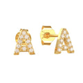 925 Sterling Silver CZ Pave English Letters Stud Earrings Europe and American Hot Sell Silver Jewelry