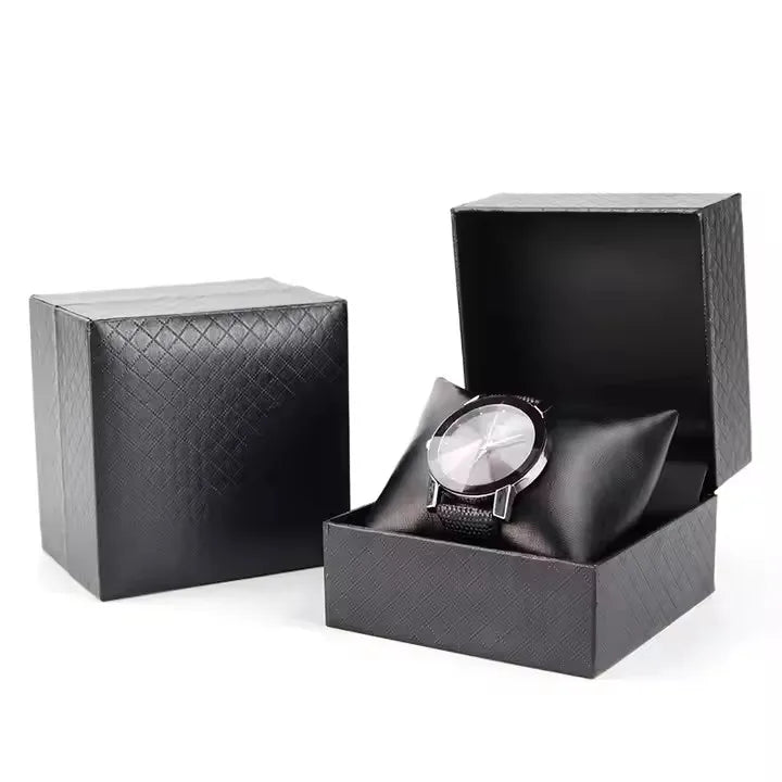 Whosale Luxury PU Leather Pillow Cardboard Paper Watch Box Watch Packaging Storage Case Jewelry Watch Gift Box Customize Logo
