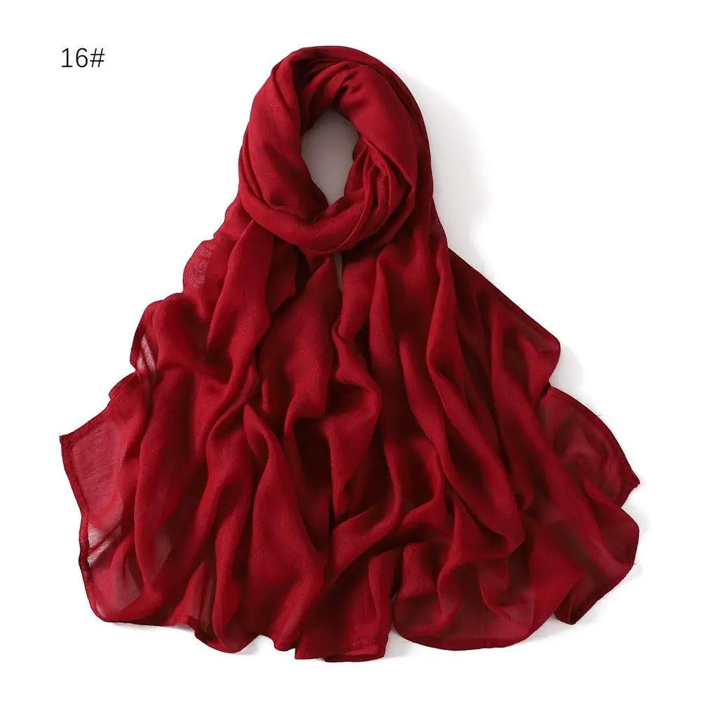 Women Fashion Scarves Feeling Scarves Long Lightweight Sunscreen Long Shawls and Wraps Rayon Solid Color Wide Brim  Hijab