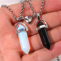 2Pcs/set Magnetic Couple Necklaces for Lovers Heart Distance Natural Stone Pendulum Pendant Necklace Friendship Valentine's Day