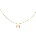 14k Gold Vermeil 925 Sterling Silver Jewelry Round Shape Pendant Necklace Disc Mother of Pearl Necklace for Women