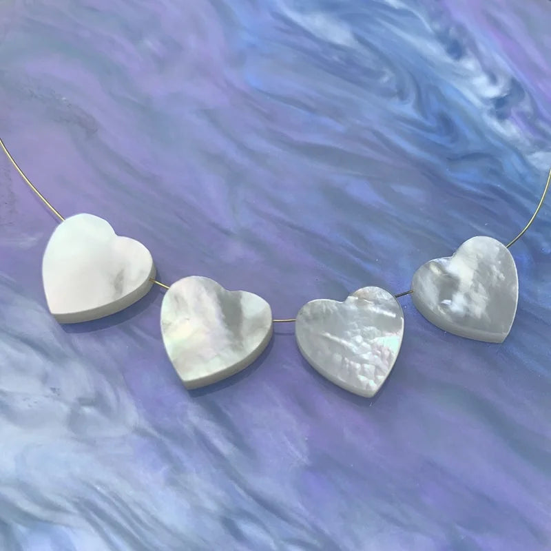 Wholesale Custom Natural Mother of Pearl Shell love Heart Beads Loose Gemstone for Jewelry Making Diy Accessories