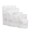 Biodegradable Ziplock Kraft Paper Bags Brown White Standing up Pouches for Food Powder Tea Coffee Sugar Packaging with Zipper