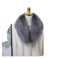 MWFur Winter Season Fox Hair Scarf Collar for Winter Fashion Jacket Street Fashion Detachable Fox Fur Collar Scarf for Women