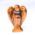 HZ Angel Figurine Miniature Handmade Carved Tiger Eye Mini Healing Statue Crystal Home Decoration Accessories Crafts