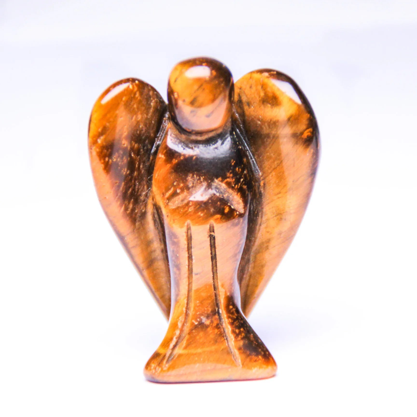 HZ Angel Figurine Miniature Handmade Carved Tiger Eye Mini Healing Statue Crystal Home Decoration Accessories Crafts