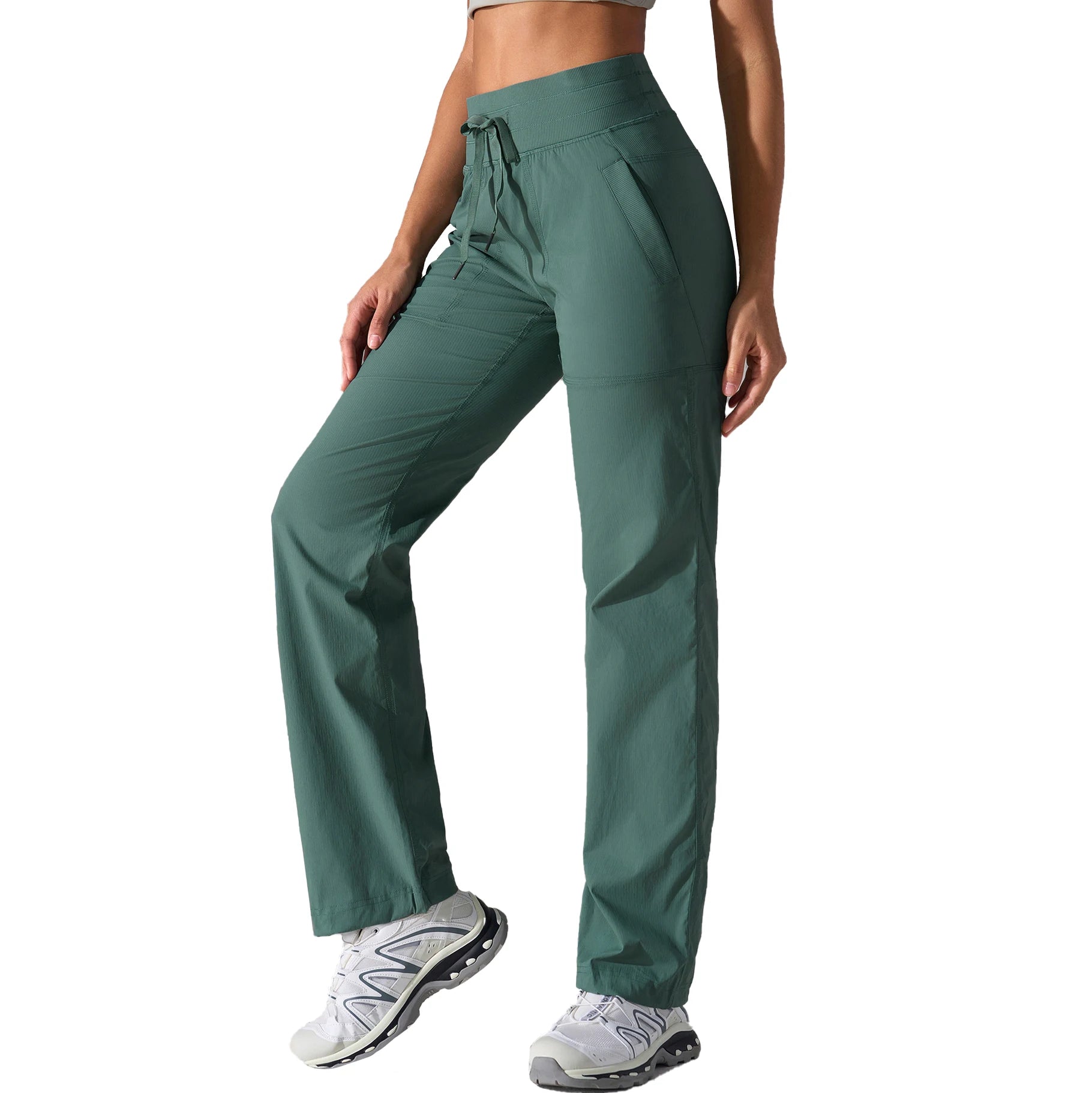 Casual Loose Wide Leg Pants High Waisted Drawstring Yoga Fitness Pants Outdoor Quick Drying Breathable Sports Pants for Women
