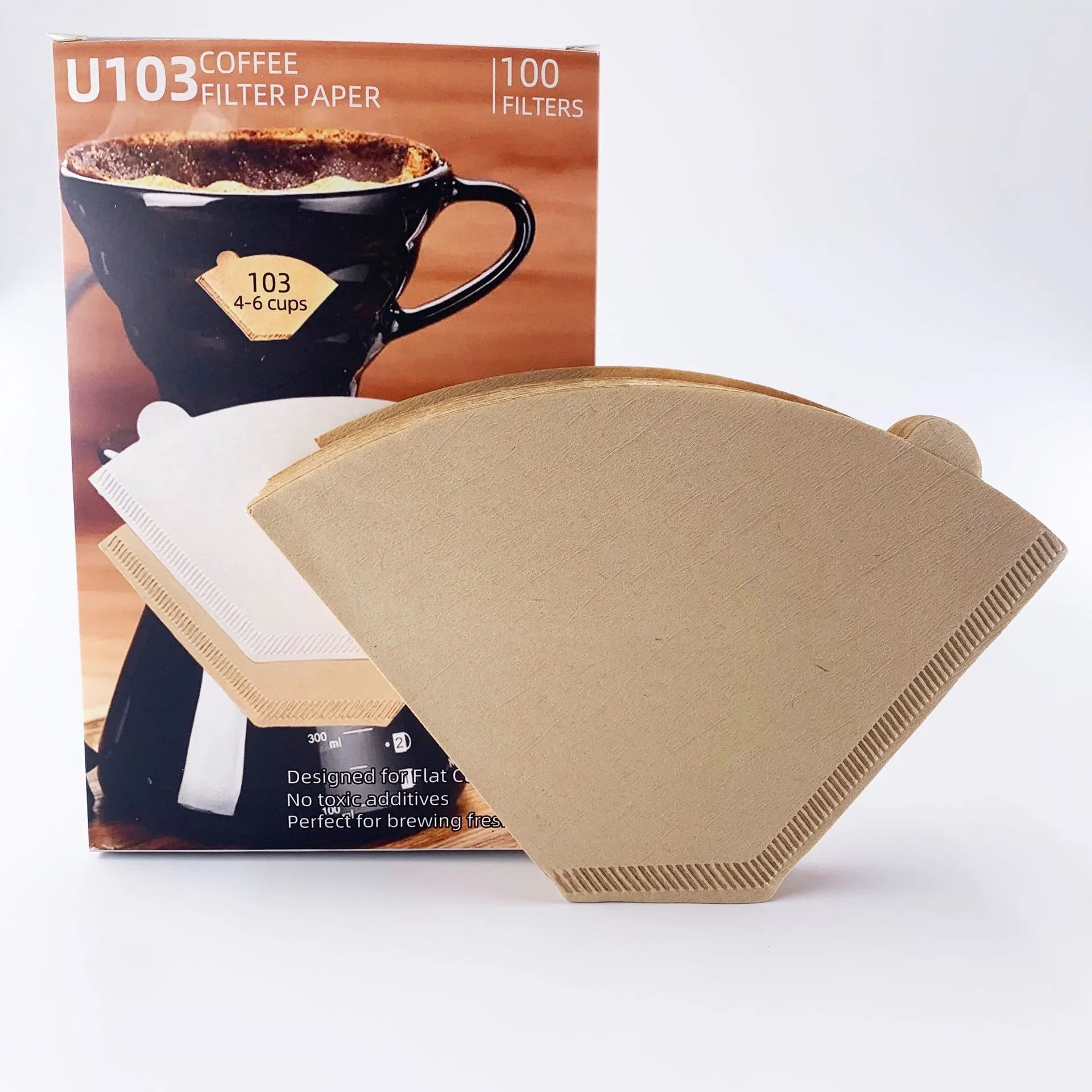 Best Selling 100pcs/box Portable Coffee Filter 4-6 Cups Drip Coffee Paper Filter  Paper Coffee Filters