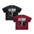 Resident alien Spring 2025 Summer Men's Loose Vintage T-Shirt High Street New Old Printed  Pure Cotton Knitted Fabric