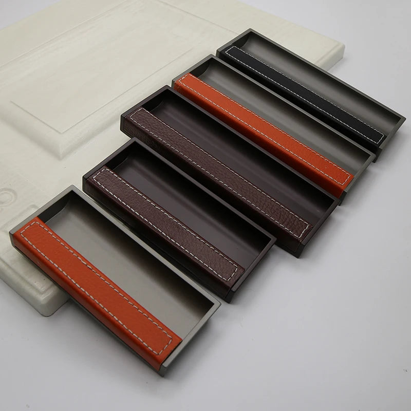 Cheap Wholesale Leather Furniture Handle European Modern Wardrobe Drawer Cabinet Door Custom Leather Handle