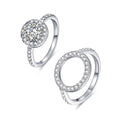 Engagement Jewelry S925 Sterling Silver Rhodium Plated Zircon Design Promise Couple Ring