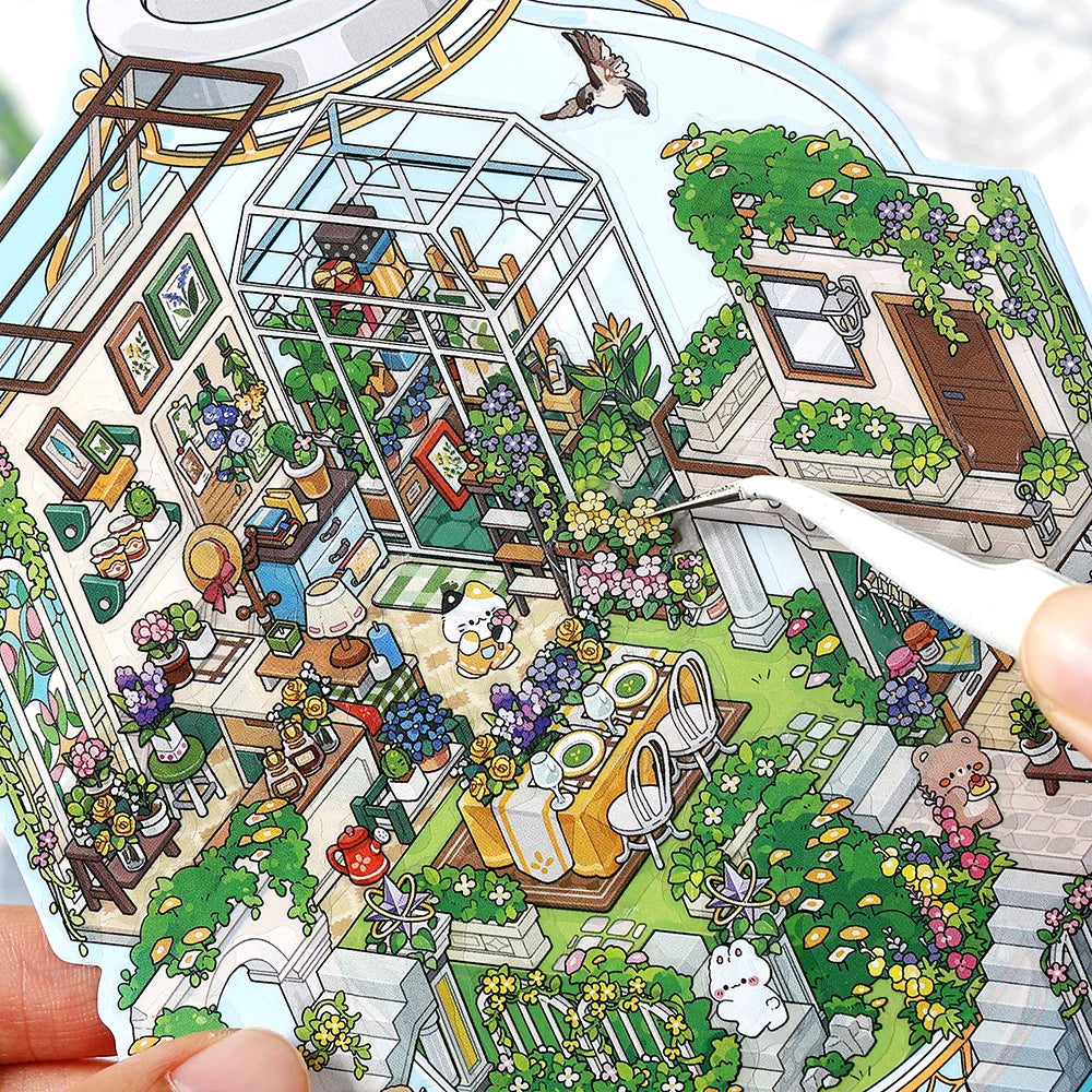 3pcs/pack Stickers Today's Business Ninth Series DIY Decoration Stickers for Landscape Architecture Handbook