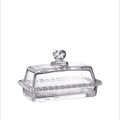 Wholesale Heart Shape Beads Glass Cake Cheese Stand Plate With Dome Cover