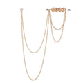 Fashion Korean blazer Accessories Skull Lapel Pin Skeleton Wedding Coat Long Chain Gold Silver Plated Tassel Men Suit Brooch Pin