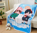 Children's Cartoon Anime Sherpa Blanket Digital Printed 100% Polyester Floral and Striped Pattern Knitted Flannel