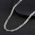 RINNTIN SC78 Wholesale 2.6mm Flat Mariner Silver Necklace Chain Hip Hop 925 Sterling Mens Chain Silver Fine Jewelry Chain