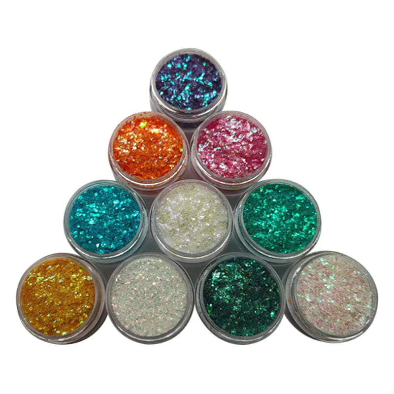 Irregular Iridescent Glitter Flake for Christmas Decorations Paintings DIY Rainbow Color Glitter Powder