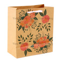 Packaging Bags Reusable Kraft Paper Floral Gift Bags with Pink Ribbon Handles for Party Favors Weddings Birthday Celebration