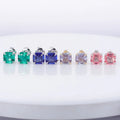 Starsgem Customized 7*7mm Asscher Cut Lab Grown Ruby Sapphire 9k 10k 14k 18k Gold Earrings