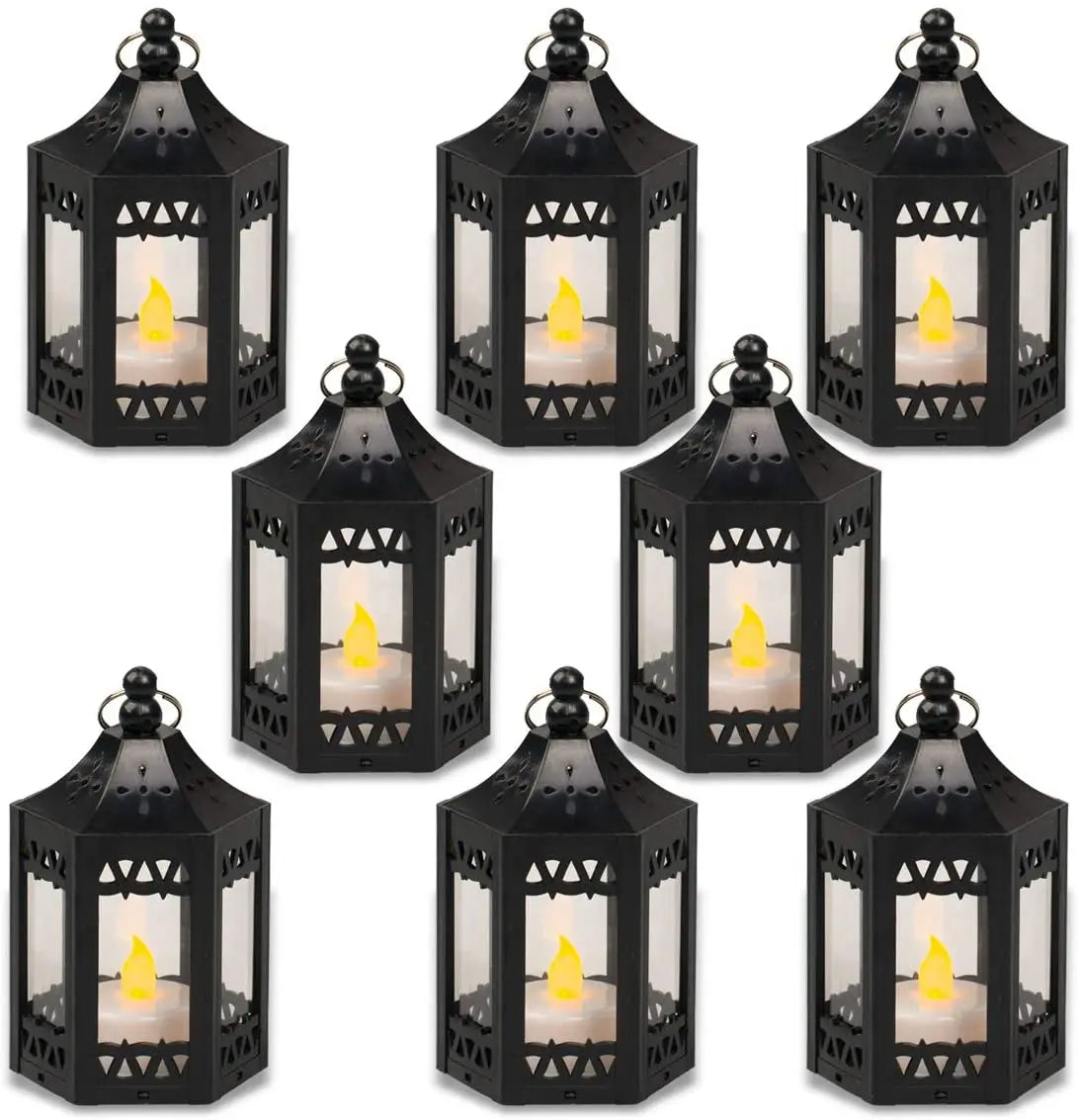 Kanlong Ramdan Decoration Holographic Star Lantern Flickering LED Candle Ramadan Lights Eid Decoration