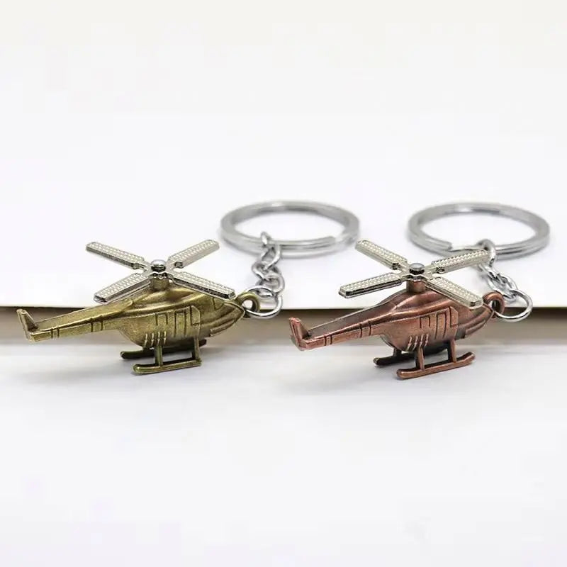 Wholesale Antique 3D Metal Aircraft Air Plane Vertiplane Key Chain Flight Staff Airline Gift Airplane Verticraft Pendant Keyring