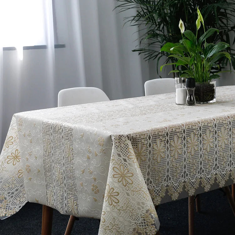 Wholesale PVC NR Foam Roll Green Blue Flower Rectangle Home Restaurant Decorative Table Cloth