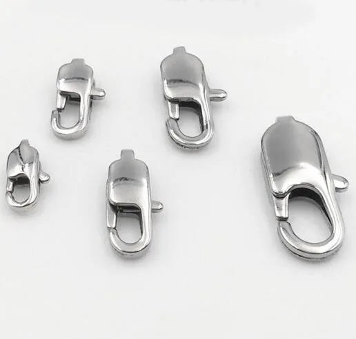 Size 09mm 11mm 13mm 15mm 16mm 18mm Quality Jewelry Finding 316 Stainless Steel Lobster Clasp for Chain Necklace Bracelet Making