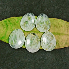 2026 Bulk Wholesale Natural Crystal Palm Stone Semi-precious Thumb Clear Quartz Worry Stone