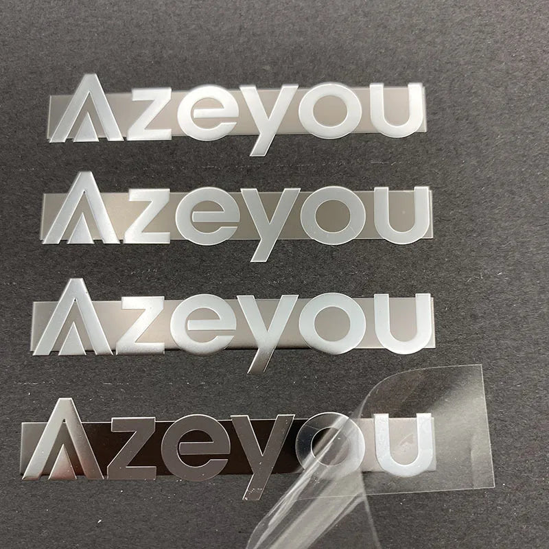OEM Customized Die Cut Thin Metal Nickel Letter logo Tag Transfer Sticker Silver Gold Hollow Decal Labels