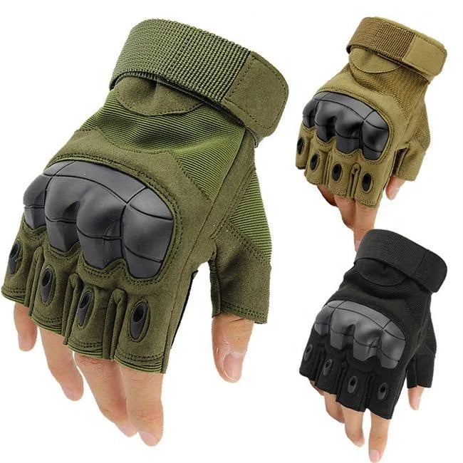 Custom Tactical Fingerless Half Finger Hard Knuckle Adjustable Tactical Gloves