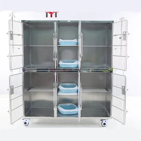 MT Pet Hospital Infrared Therapy ICU Cage Veterinary Pet Supplies 304 Stainless Steel Dog Cage Cat Cage Stainless Steel