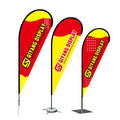 Custom Promotional Wind Flying Decorations Knife Type Promo Banner Beach Feather Teardrop Flag