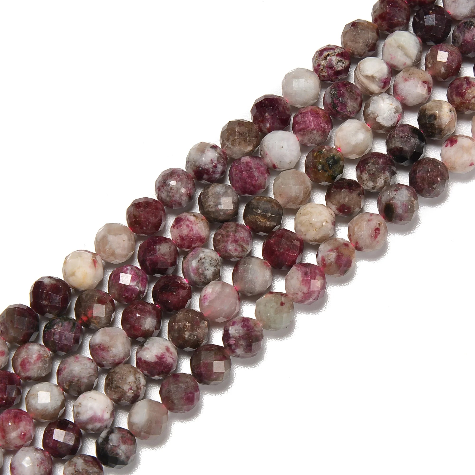 Wholesale Natural 8mm Eudialyte Gemstone Bead Faceted Round Loose Beads for Jewelry Making Bulk